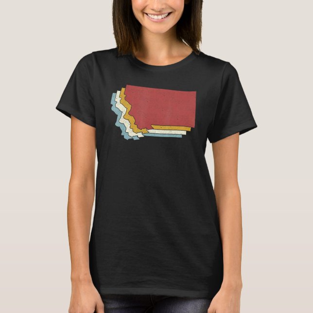 Retro USA State   Vintage Map Montana T-Shirt (Front)