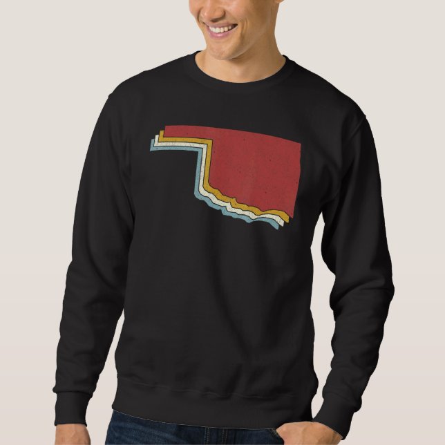 Retro USA State   Vintage Map Oklahoma Sweatshirt (Front)