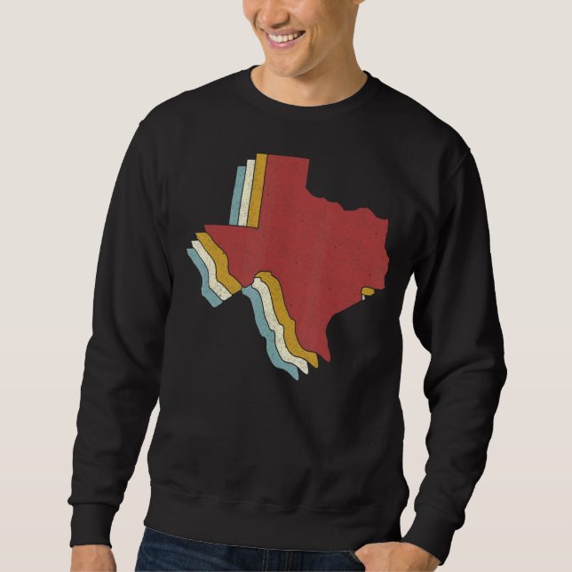 Retro USA State Vintage Map Texas Sweatshirt (Front)