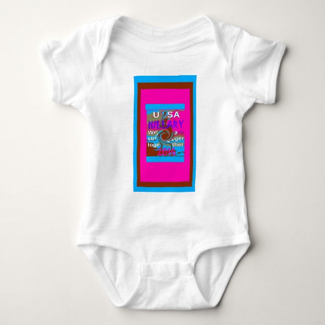 Retro USA Stronger Together Abstract Art Print Baby Bodysuit (Front)