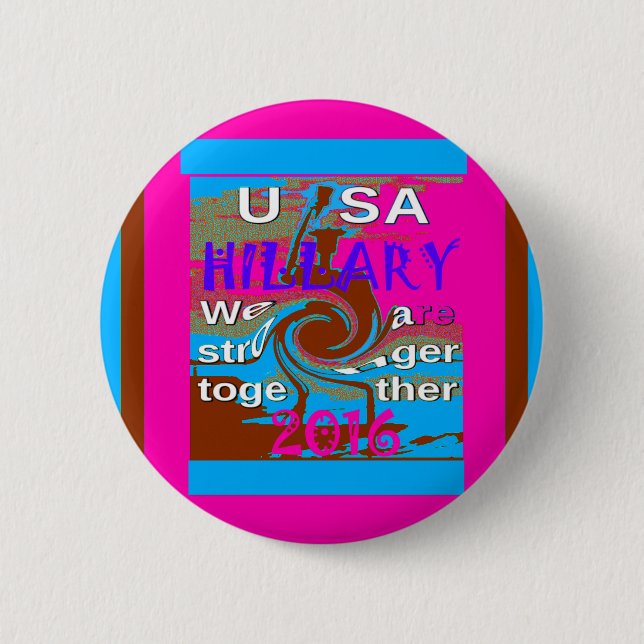 Retro USA Stronger Together Abstract Art Print Button (Front)
