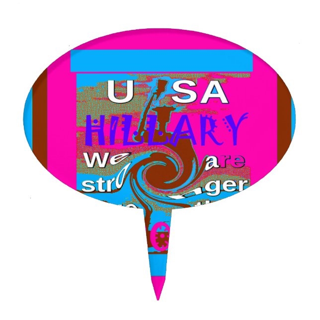 Retro USA Stronger Together Abstract Art Print Cake Topper (Front)