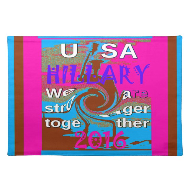 Retro USA Stronger Together Abstract Art Print Cloth Placemat (Front)