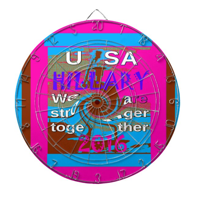 Retro USA Stronger Together Abstract Art Print Dart Board (Front)