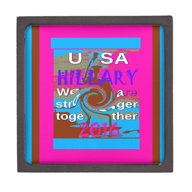 Retro USA Stronger Together Abstract Art Print Gift Box (Front)