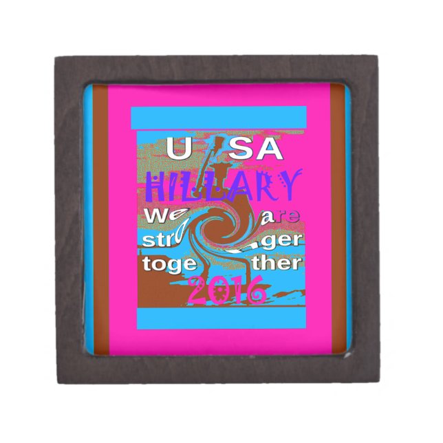 Retro USA Stronger Together Abstract Art Print Jewelry Box (Front)
