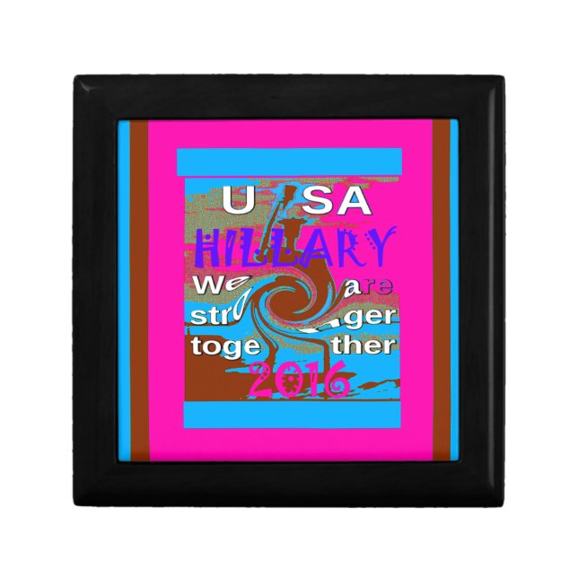Retro USA Stronger Together Abstract Art Print Keepsake Box (Front)