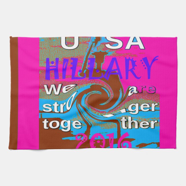 Retro USA Stronger Together Abstract Art Print Kitchen Towel (Horizontal)