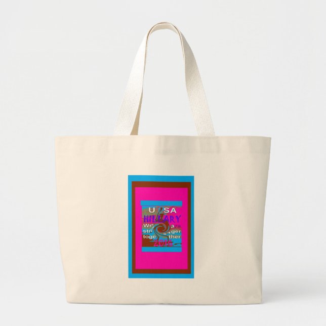 Retro USA Stronger Together Abstract Art Print Large Tote Bag (Front)