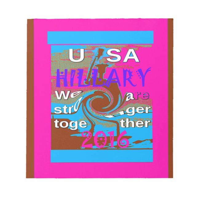 Retro USA Stronger Together Abstract Art Print Notepad (Front)