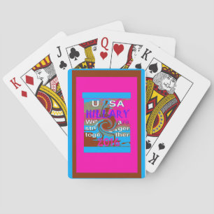 Retro USA Stronger Together Abstract Art Print Poker Cards