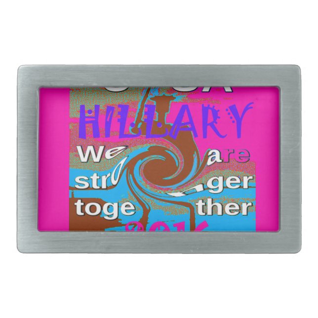 Retro USA Stronger Together Abstract Art Print Rectangular Belt Buckle (Front)