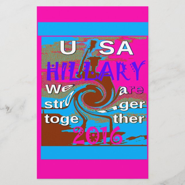 Retro USA Stronger Together Abstract Art Print Stationery (Front)
