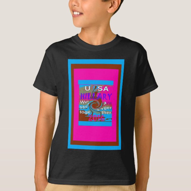 Retro USA Stronger Together Abstract Art Print T-Shirt (Front)