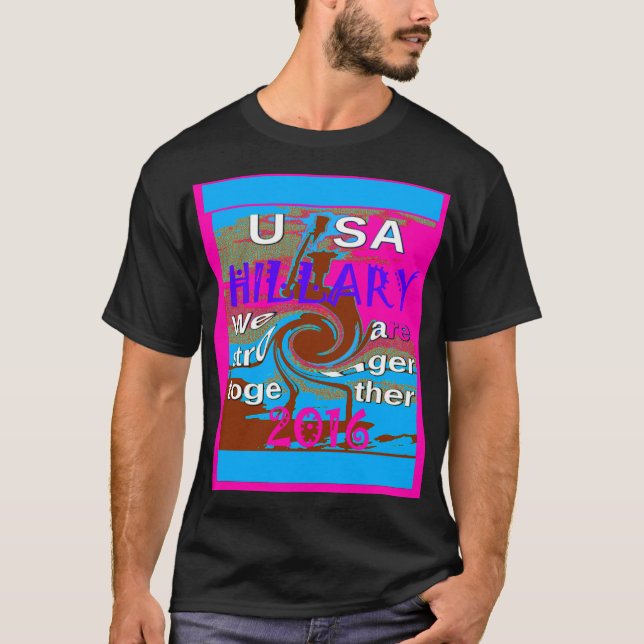 Retro USA Stronger Together Abstract Art Print T-Shirt (Front)