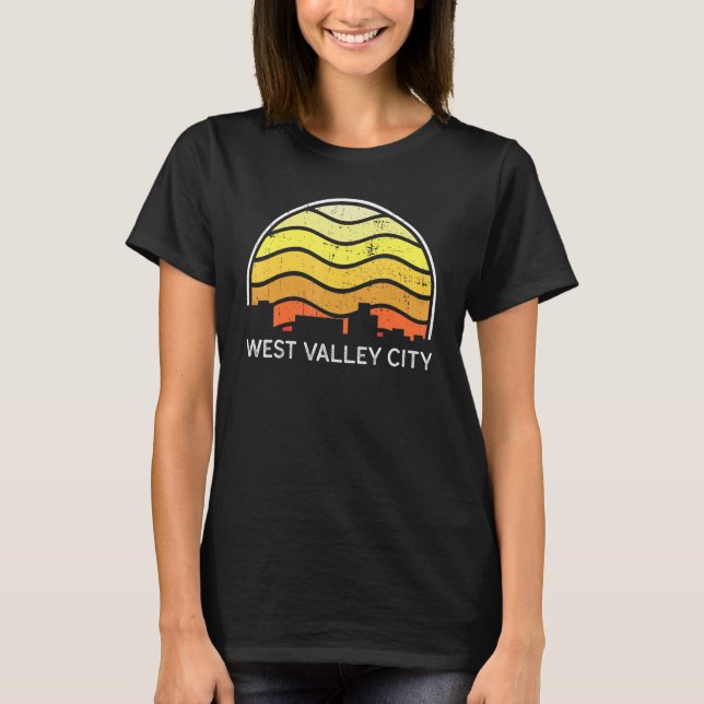 Retro Utah West Valley City Visitors Skyline Vinta T-Shirt (Front)