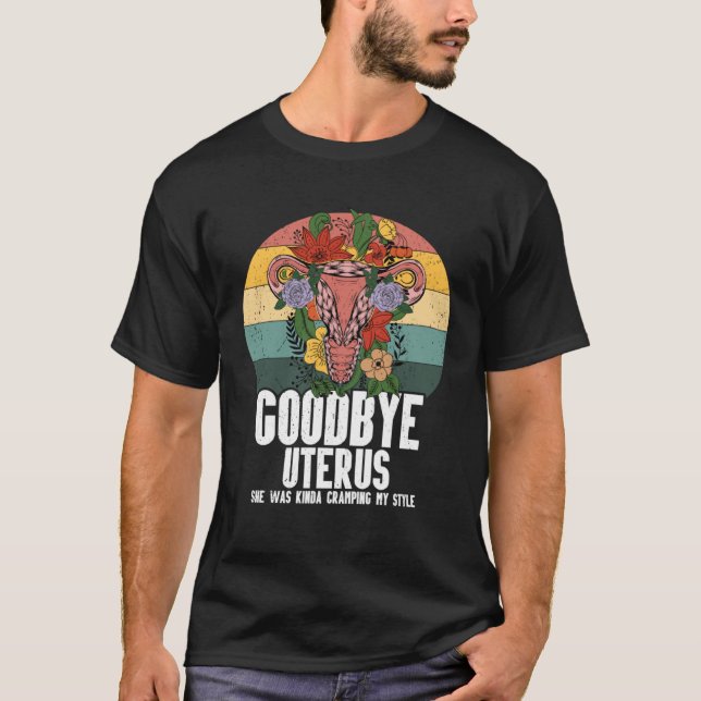 Retro Uterus Support Hysterectomy Recovery Product T-Shirt (Front)