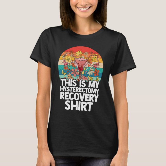 Retro Uterus Support Hysterectomy Recovery Product T-Shirt (Front)