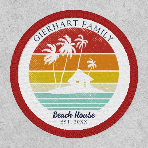 Retro Vacation House Family Reunion Palm Trees Patch