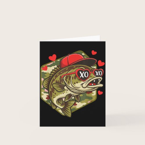 Retro Valentine B Fishing Camo Fisherman Valentine Card