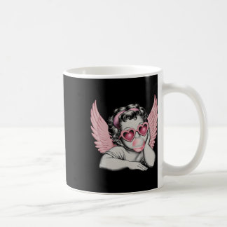 Retro Valentine Day Heart Sungles Cupid Blowing Bu Coffee Mug