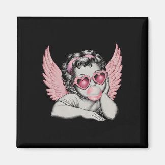 Retro Valentine Day Heart Sungles Cupid Blowing Bu Magnet