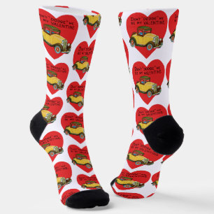 Retro Valentine, Don't Dodge Me, Be My Valentine! Socks