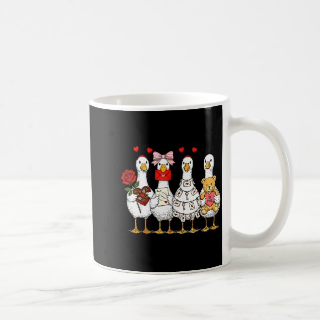 Retro Valentine Goose Funny Nk Coquette Love Silly Coffee Mug (Right)