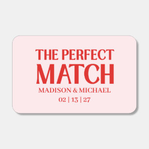 Retro Valentine Hearts Wedding Red Pink Matchboxes