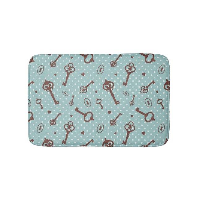 Retro Valentine Keys Bathroom Mat (Front)