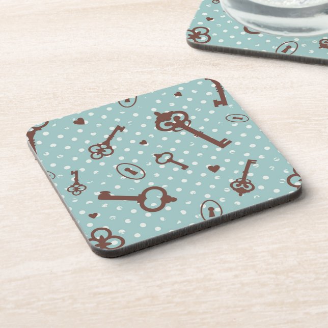 Retro Valentine Keys Coaster (Left Side)