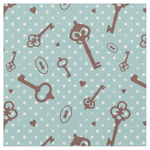Retro Valentine Keys Fabric