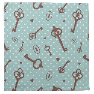 Retro Valentine Keys Napkin