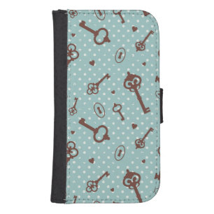 Retro Valentine Keys Samsung S4 Wallet Case