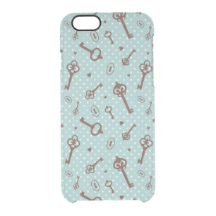 Retro Valentine Keys Clear iPhone 6/6S Case