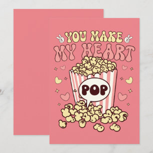 Retro Valentine Popcorn Holiday Card