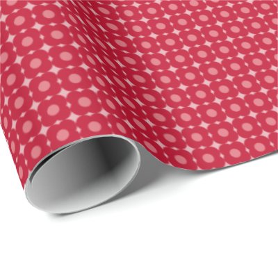 Retro Valentine Red Pink Modern Flower Pattern  Wrapping Paper