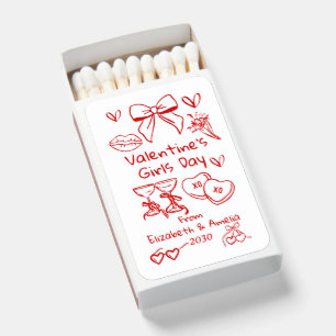 Retro Valentine’s Girls Day,Galentine Girls Club Matchboxes