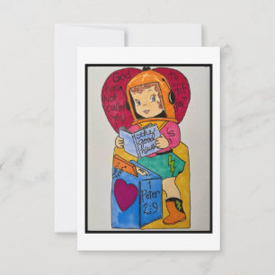 Retro Valentine Thank You Card