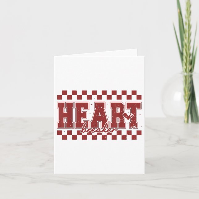 Retro Valentine Vibes Heart Breaker Anti-valentine Card (Front)