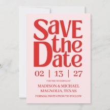 Retro Valentine Wedding Photo Red Pink