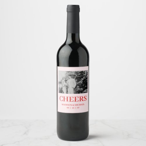 Retro Valentine Wedding Photo Red Pink