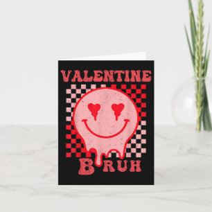 Retro Valentines Day Heart Valentine Bruh Boys Gir Card
