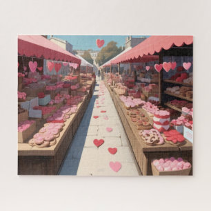 Retro Valentine's Day Market Marvel Jigsaw Puzzle