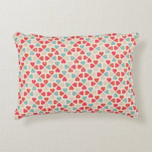 Retro Valentine's Day Pattern Accent Pillow
