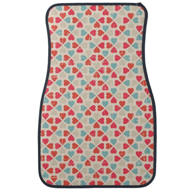 Retro Valentine's Day Pattern Car Mat (Front)