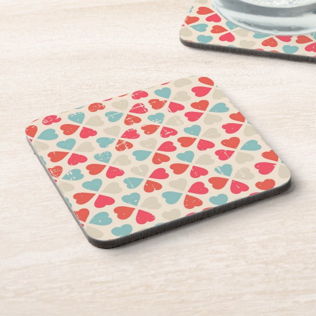 Retro Valentine's Day Pattern Coaster (Left Side)