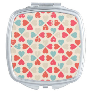 Retro Valentine's Day Pattern Compact Mirror