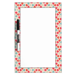Retro Valentine's Day Pattern Dry-Erase Board