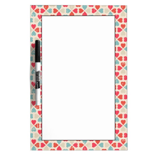 Retro Valentine's Day Pattern Dry-Erase Board (Front)